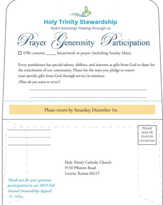Holy Trinity Church Pledge Card